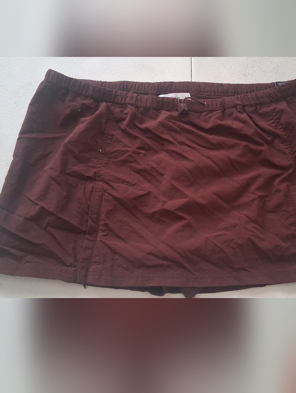 Vanilla Star Deep Maroon Elastic Waist Shorts
